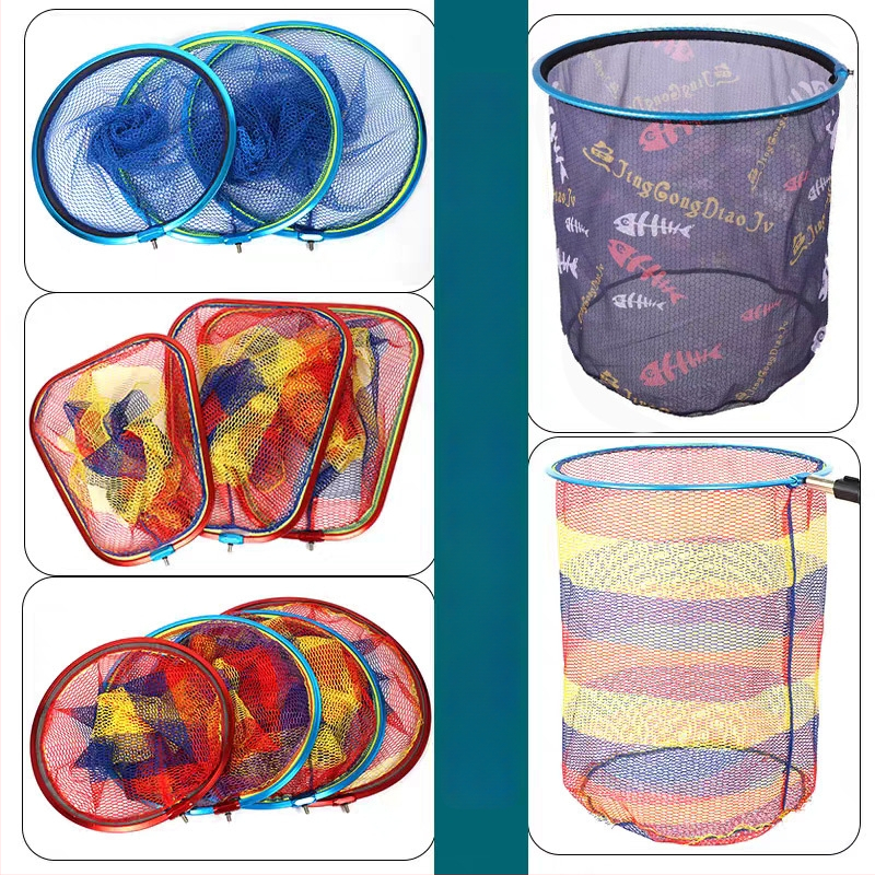 Velika mrežna glava za ribolov, trokutasti aluminijski okvir, gumom premazan protiv zapetljavanja, duboki džep mreže