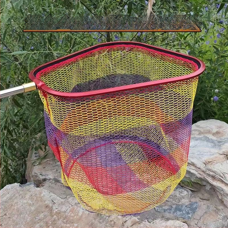 Velika mrežna glava za ribolov, trokutasti aluminijski okvir, gumom premazan protiv zapetljavanja, duboki džep mreže