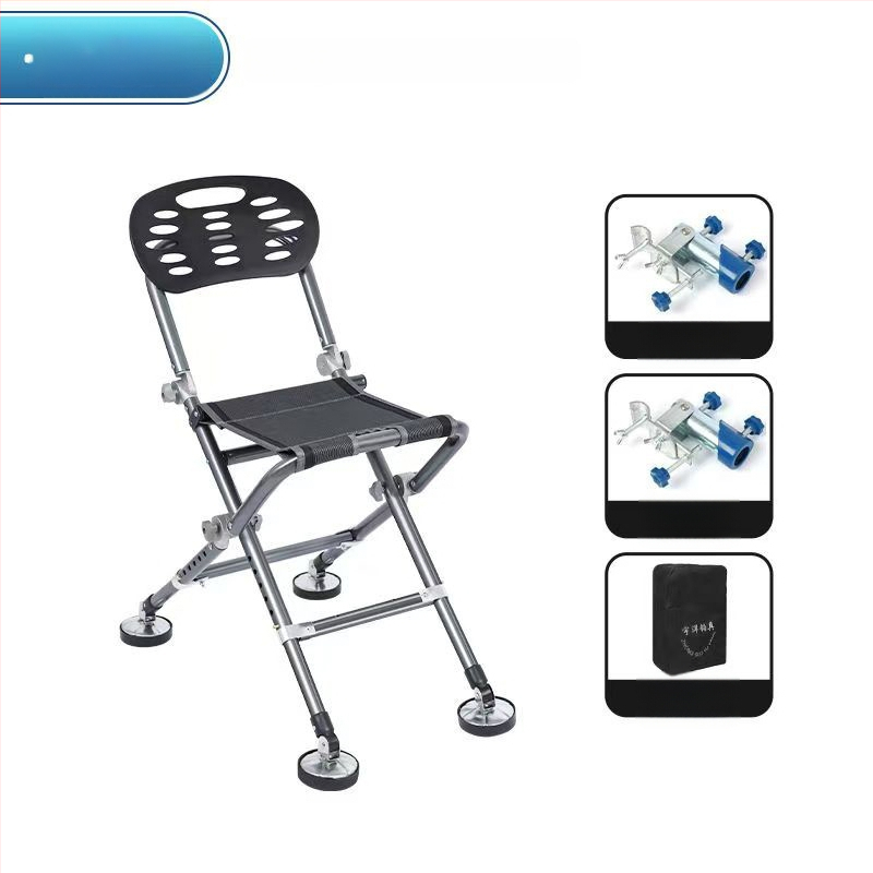 Zvejas krēsls visiem tereniem, saliekams un pārnēsājams, ar regulējamu augstumu, metāla rāmis (2024)