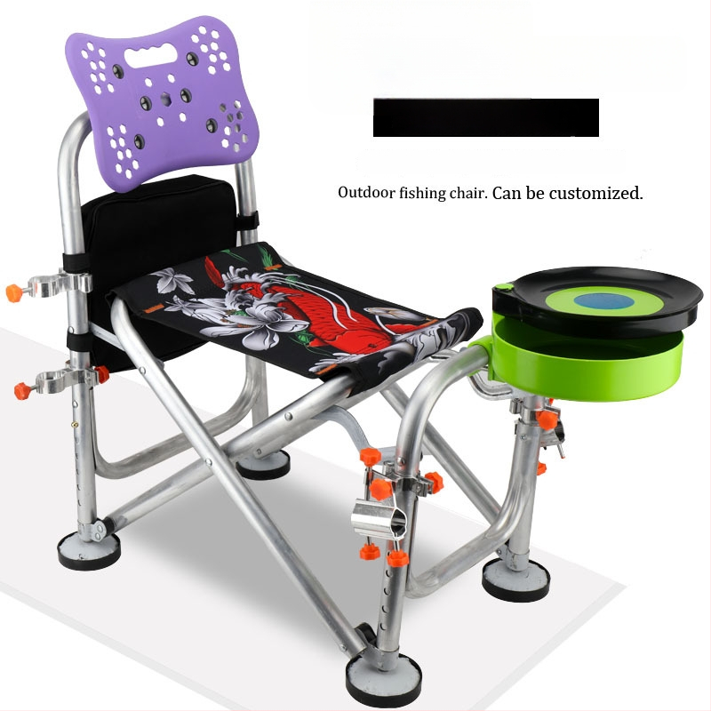 Zvejas krēsls no alumīnija sakausējuma, saliekams, ar regulējamu augstumu, daudzfunkcionāls (alumīnija sakausējums; saliekams; regulējams augstums)