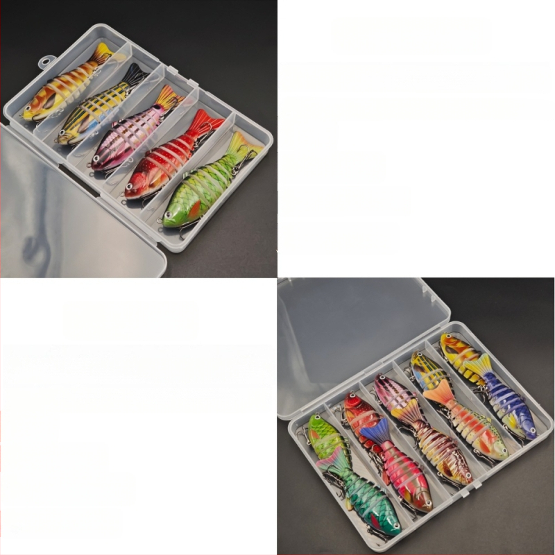 Momeli pentru pescuit – set cu cutie multisectionată, năluci scufundătoare dure, momeli artificiale, echipament de pescuit personalizabil