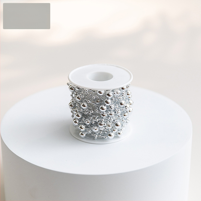 Ziemassvētku egles dekori — plastmasas pērļu ķēde un Baby's Breath pērļu virkne DIY pušķiem | Zīmols: Snow fir christmas | Svētki: Ziemassvētki