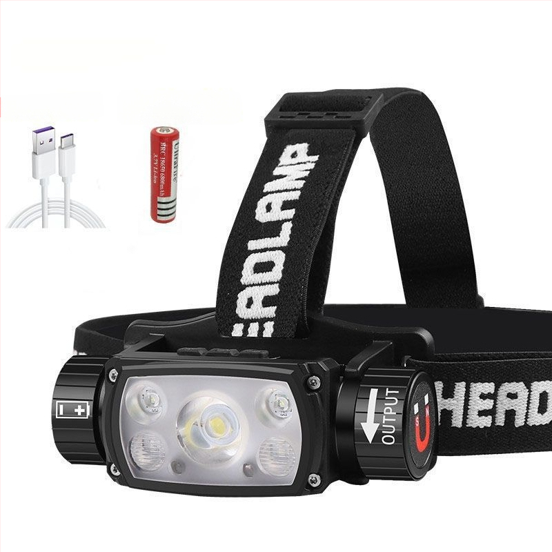 Lampa frontală LED, reîncărcabilă, model D01, 39 g, rază fascicul 200 m
