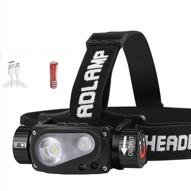 Lampa frontală LED, reîncărcabilă, model D01, 39 g, rază fascicul 200 m