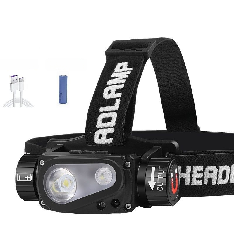 Lampa frontală LED, reîncărcabilă, model D01, 39 g, rază fascicul 200 m