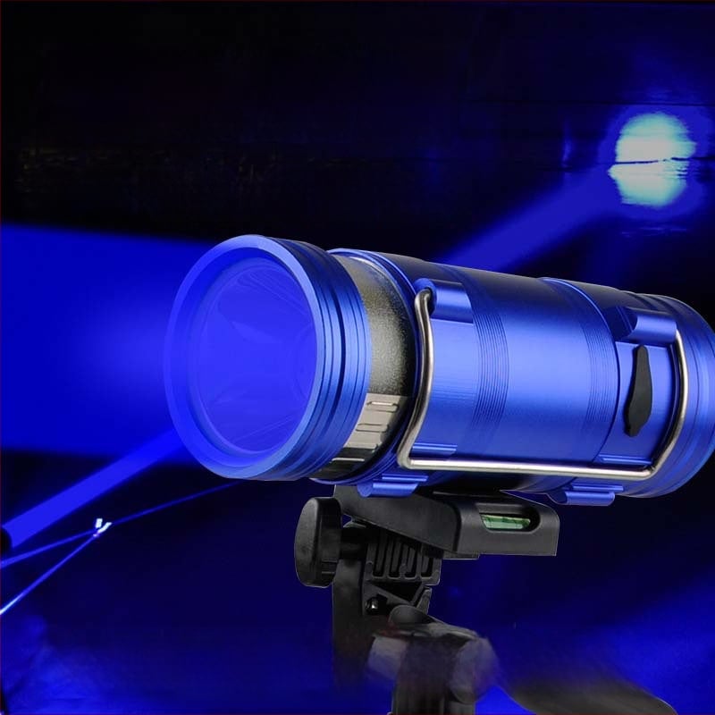 Lampa de pescuit de noapte cu LED, corp din aliaj de aluminiu, reîncărcabilă, LED, rază 100–200 m