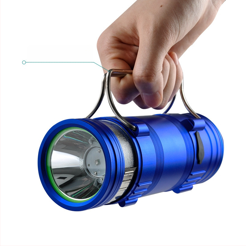 Lampa de pescuit de noapte cu LED, corp din aliaj de aluminiu, reîncărcabilă, LED, rază 100–200 m