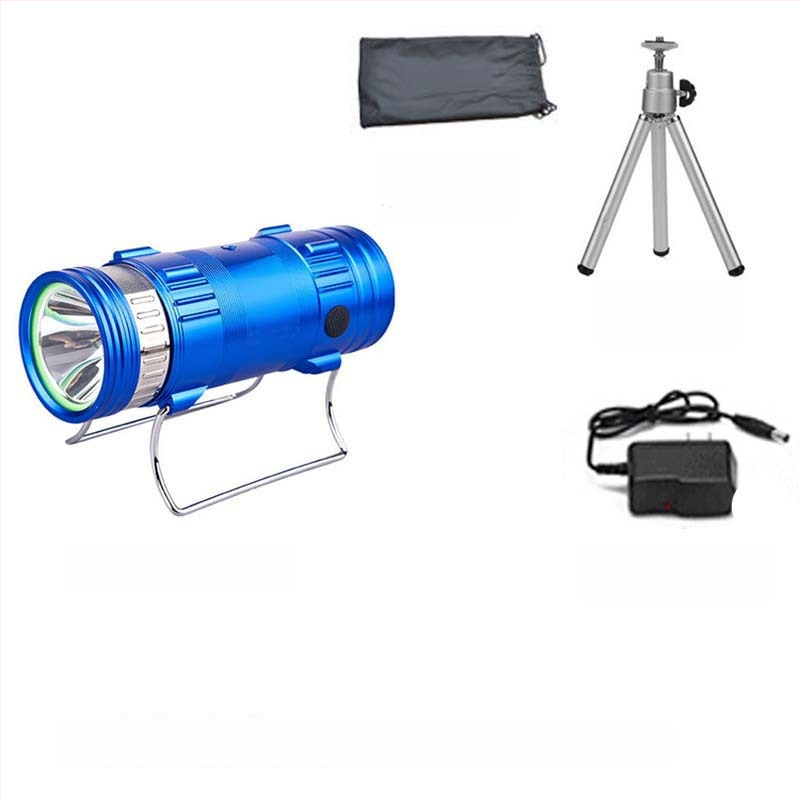 Lampa de pescuit de noapte cu LED, corp din aliaj de aluminiu, reîncărcabilă, LED, rază 100–200 m