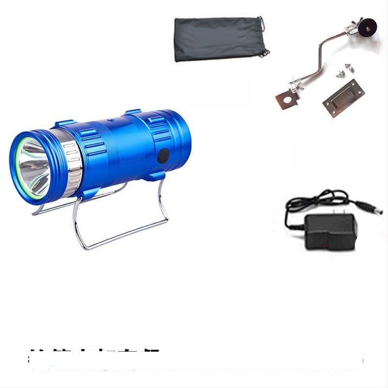 Lampa de pescuit de noapte cu LED, corp din aliaj de aluminiu, reîncărcabilă, LED, rază 100–200 m