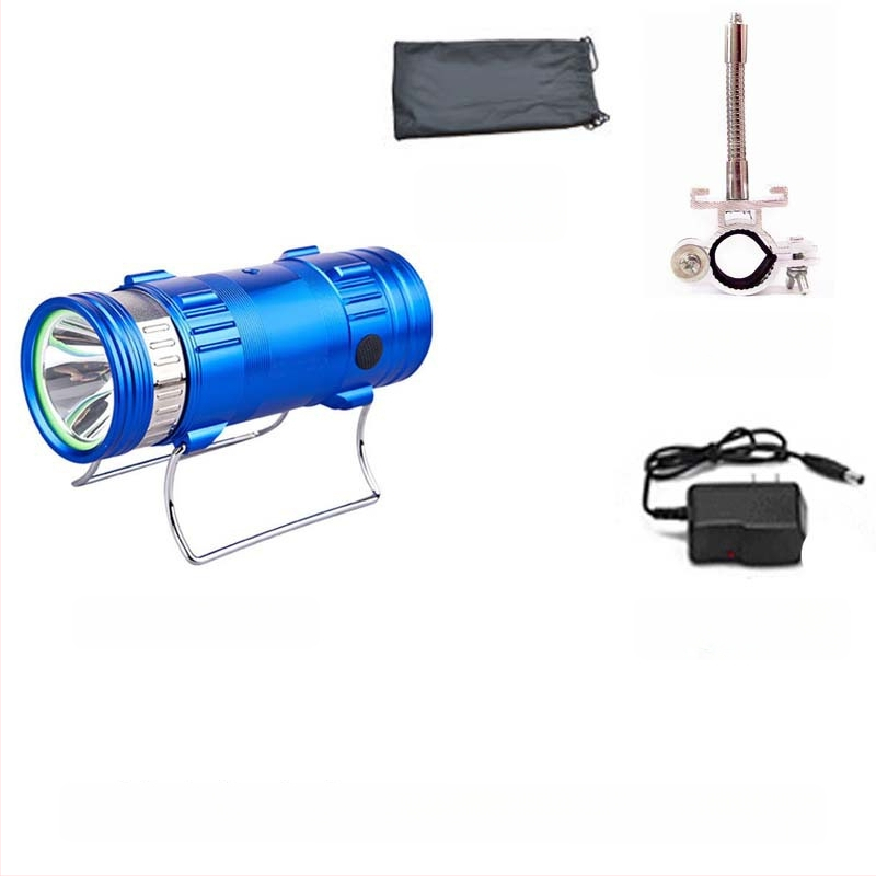 Lampa de pescuit de noapte cu LED, corp din aliaj de aluminiu, reîncărcabilă, LED, rază 100–200 m