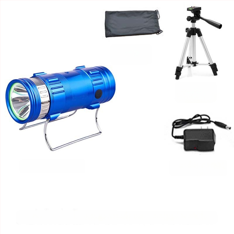 Lampa de pescuit de noapte cu LED, corp din aliaj de aluminiu, reîncărcabilă, LED, rază 100–200 m