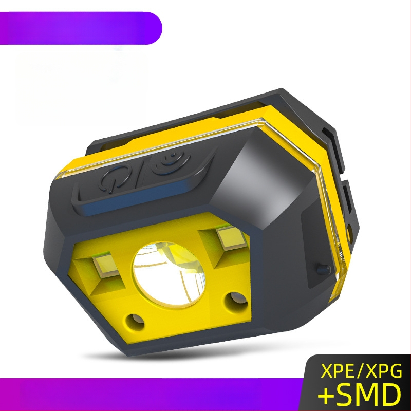 Lanternă frontală LED cu încărcare USB, impermeabilă, pentru camping în aer liber, rază fascicul 0–200 m, autonomie 3–6 ore