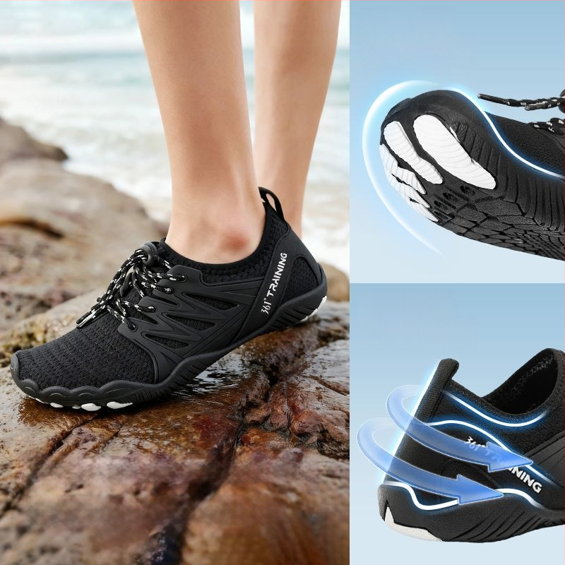 Pantofi pentru trasee pe râuri, antiderapante, partea superioară din pânză, talpă PVC, înălțime joasă