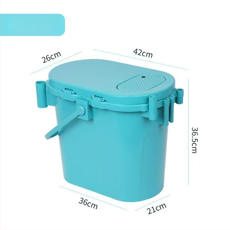 Găleată de pescuit multifuncțională cu tavă pentru momeli, formă ovală, corp îngroșat tare, din plastic, 1,6 kg