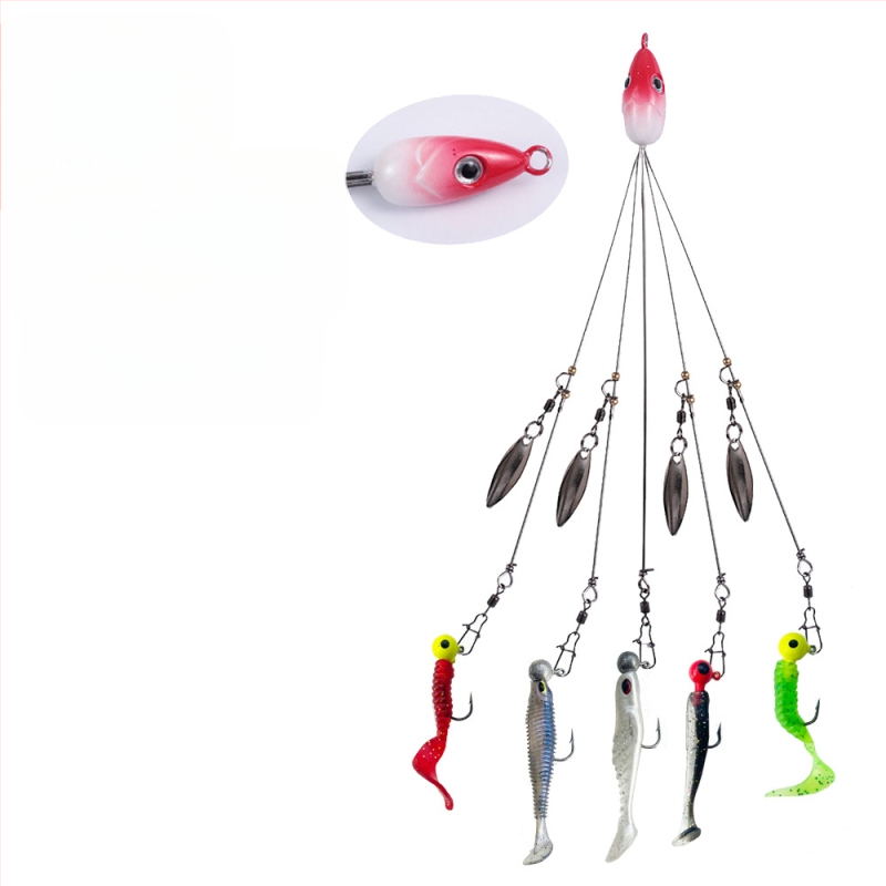 ZURYP Zivju āķis, bez bodēja, atstarojošām pērlītēm rotāts mānekļa, gatavs privātajai etiķetei, makšķerēšana pie okeāna pludmales