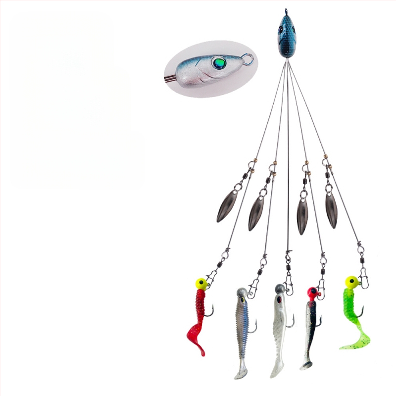 ZURYP Zivju āķis, bez bodēja, atstarojošām pērlītēm rotāts mānekļa, gatavs privātajai etiķetei, makšķerēšana pie okeāna pludmales