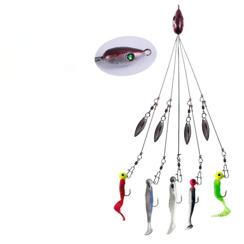 ZURYP Zivju āķis, bez bodēja, atstarojošām pērlītēm rotāts mānekļa, gatavs privātajai etiķetei, makšķerēšana pie okeāna pludmales