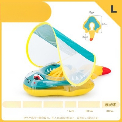 Inel de înot pentru copii, în formă de manta, inel gonflabil pentru apă, model desen animat, PVC ecologic, grosime 0,35