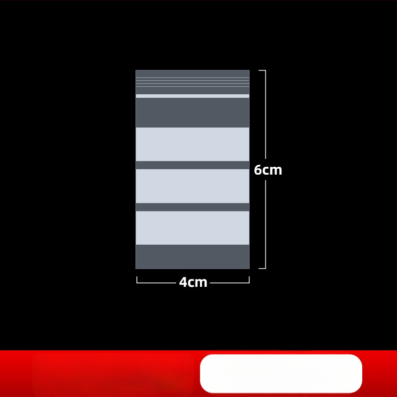 Skaidrus savarankiškai užsidarantis maišelis juvelyrinių pavyzdžių užrašomu etikete, PE medžiaga, užsandarinimo ilgis 2 cm