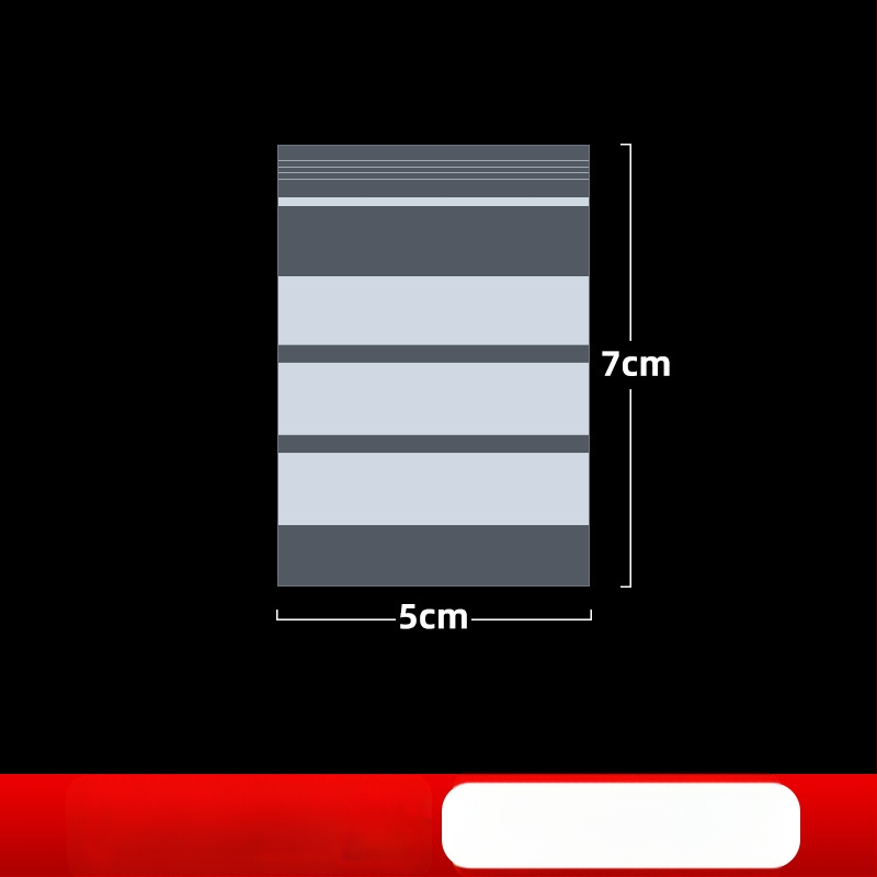 Skaidrus savarankiškai užsidarantis maišelis juvelyrinių pavyzdžių užrašomu etikete, PE medžiaga, užsandarinimo ilgis 2 cm
