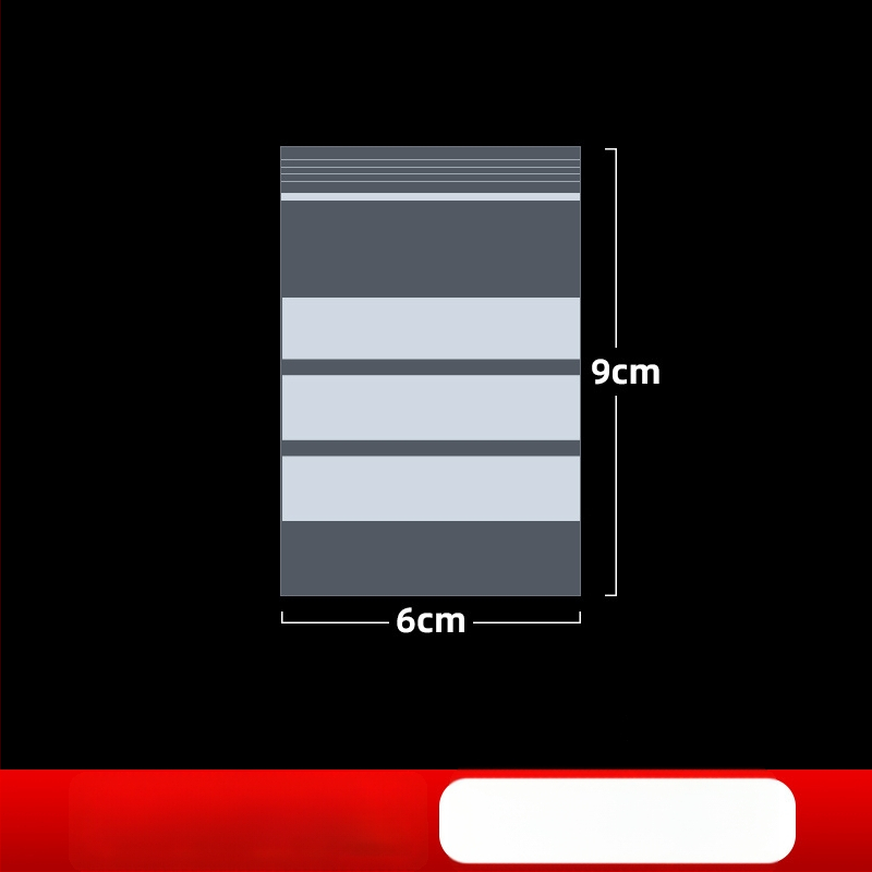 Skaidrus savarankiškai užsidarantis maišelis juvelyrinių pavyzdžių užrašomu etikete, PE medžiaga, užsandarinimo ilgis 2 cm