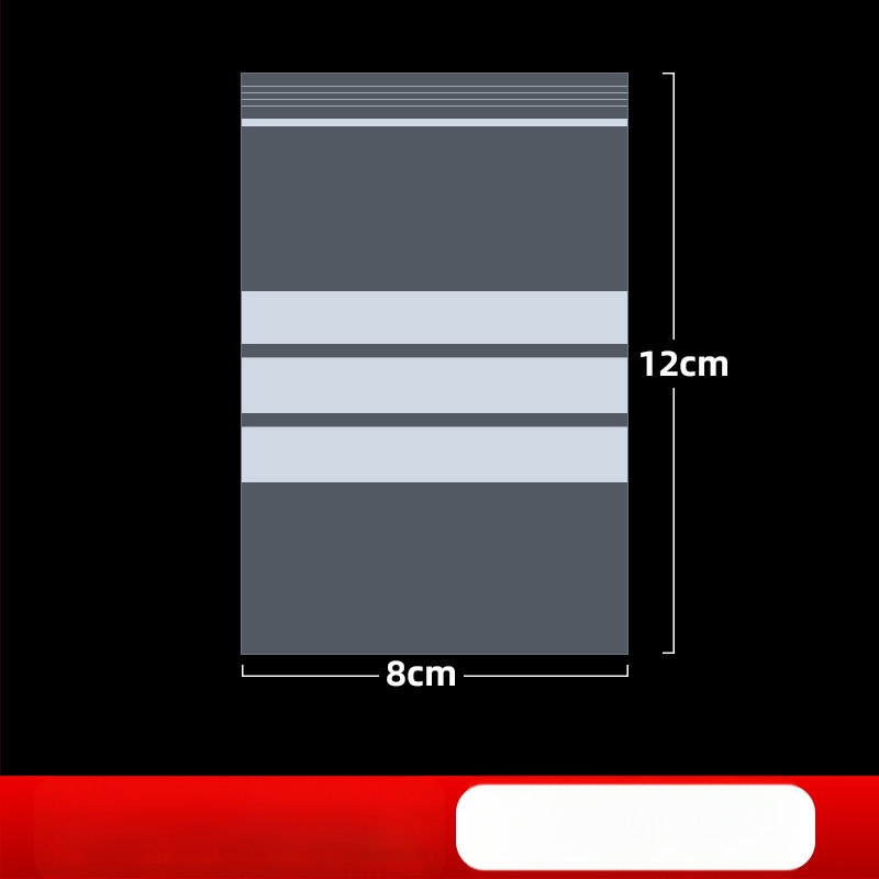 Skaidrus savarankiškai užsidarantis maišelis juvelyrinių pavyzdžių užrašomu etikete, PE medžiaga, užsandarinimo ilgis 2 cm