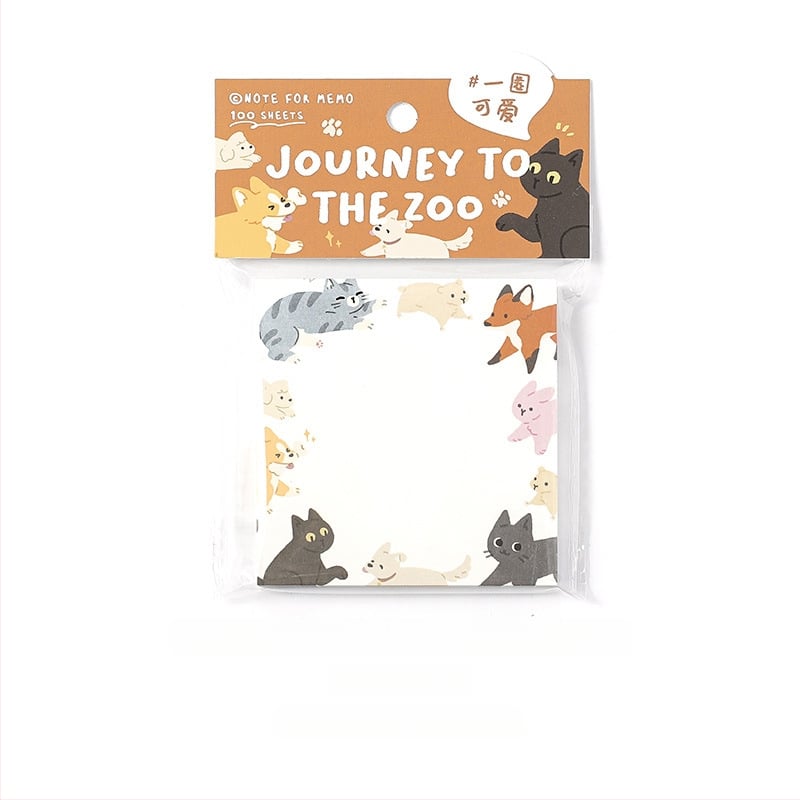 Jurnal de călătorie la grădina zoologică — 100 de file, hârtie, ilustrații în stil desen animat, imprimare