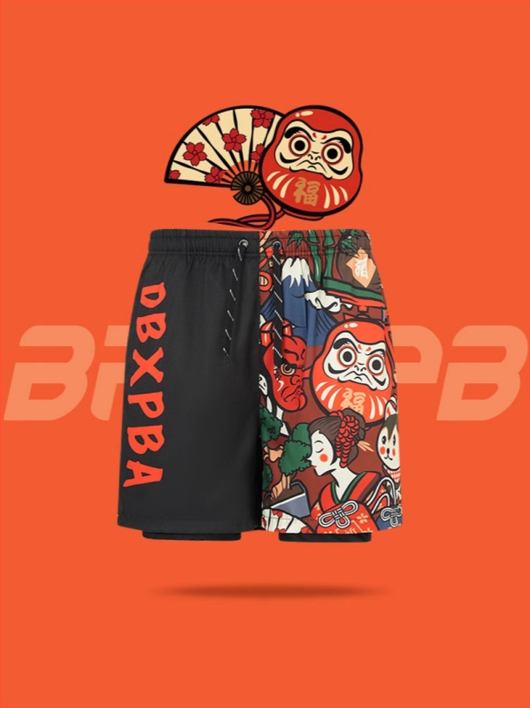 Brīvi pieguļošas pludmales šorti no poliestera ar mikroelastību, piecu gabalu garums, 75–95% saturs