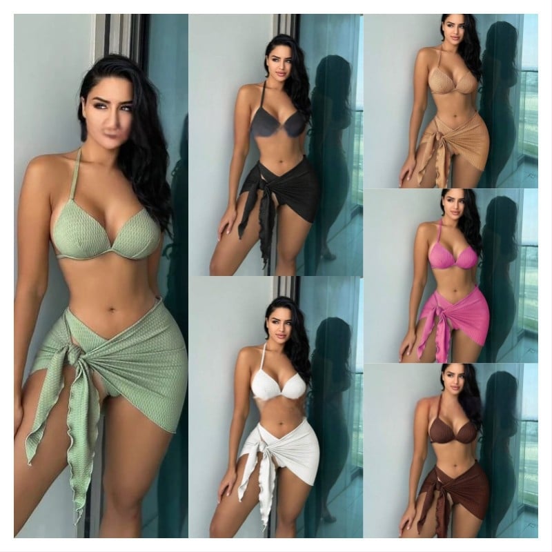 Set de baie trei piese, poliester, 300 g, căptușeală 95% poliester, cupe cu căptușeală, fără suport metalic