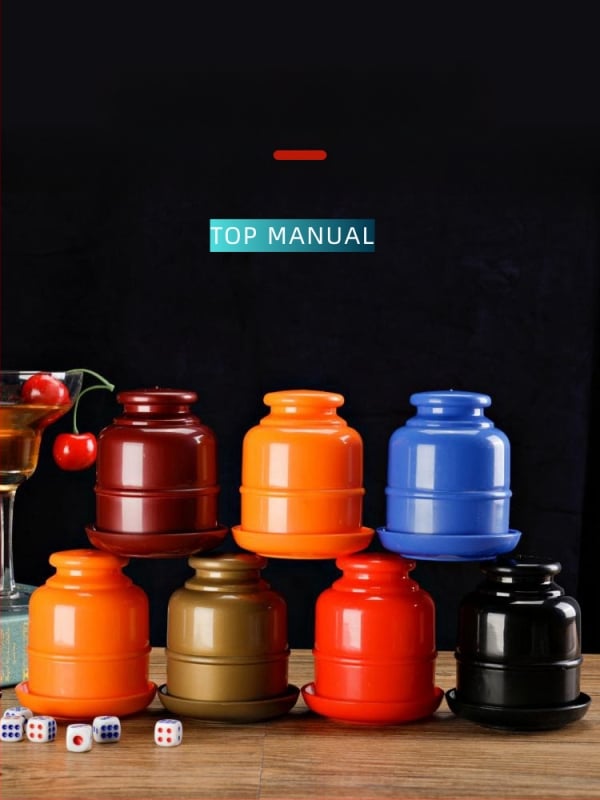 Runwei kauliukų puodelių rinkinys, PP medžiaga, 120 vnt., šachmatų ir kortų žaidimams