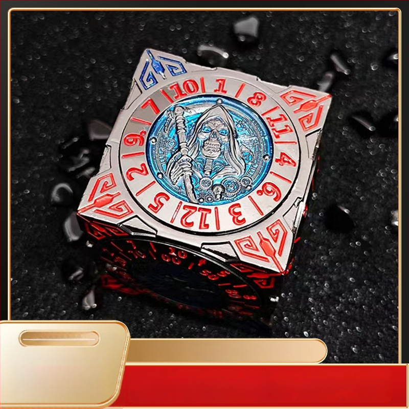 Metalo septyni viename kauliukų rinkinys, poliedriniai kauliukai iš cinko lydinio, apvalinti kampai, D&D ir COC žaidimams