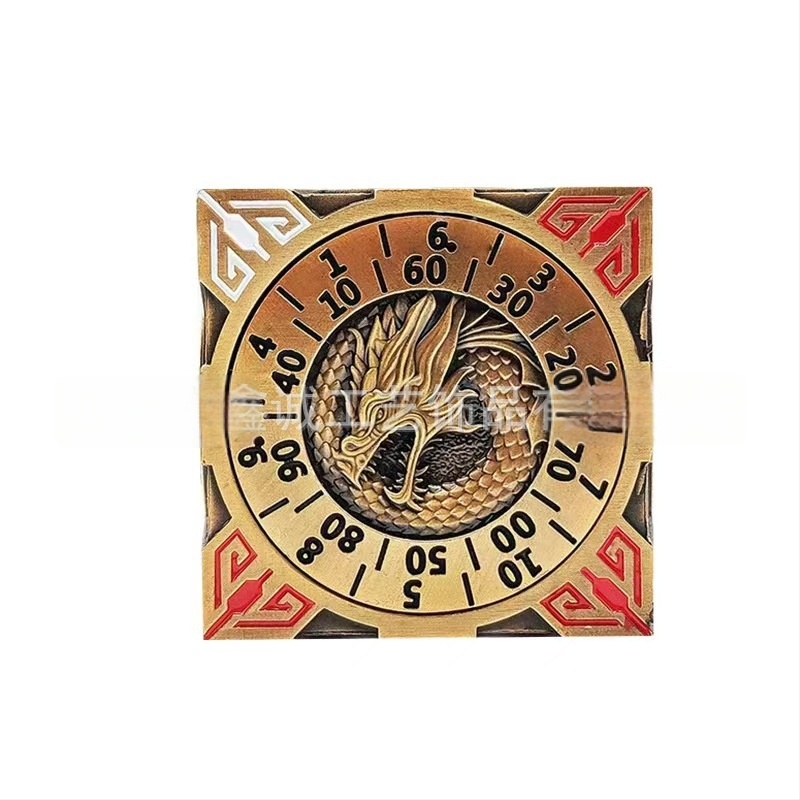 Metalo septyni viename kauliukų rinkinys, poliedriniai kauliukai iš cinko lydinio, apvalinti kampai, D&D ir COC žaidimams