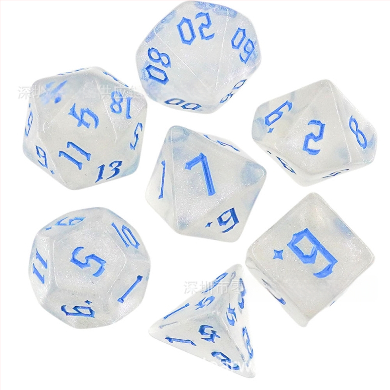 Kauliukai - 7 dalių plastikinė komplektas, daugialypli suapvalintais kampais, pritaikomas