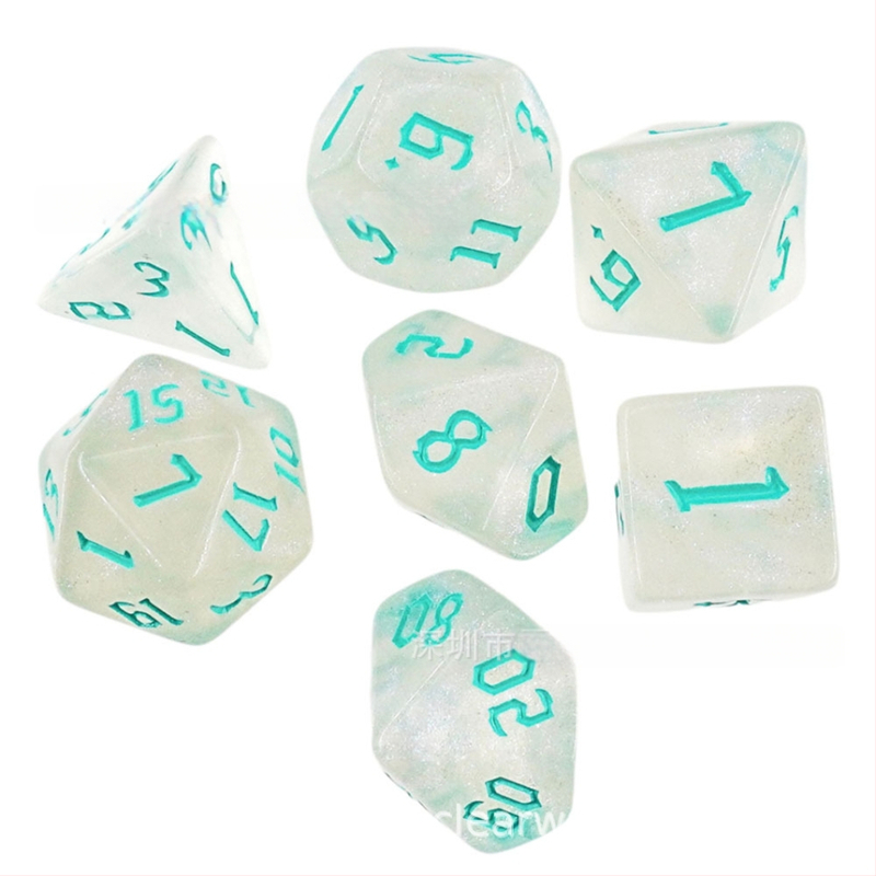 Kauliukai - 7 dalių plastikinė komplektas, daugialypli suapvalintais kampais, pritaikomas