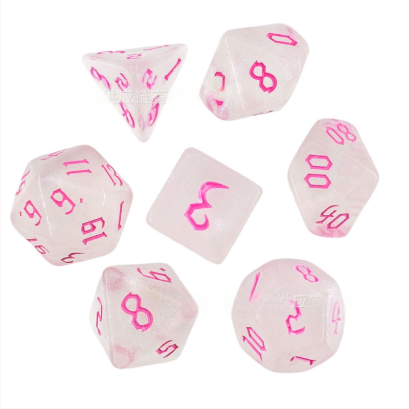 Kauliukai - 7 dalių plastikinė komplektas, daugialypli suapvalintais kampais, pritaikomas