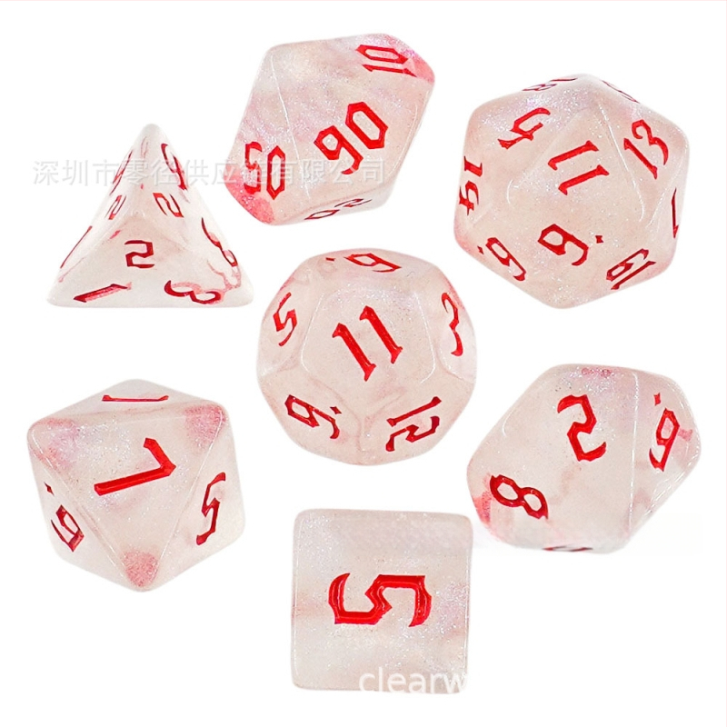 Kauliukai - 7 dalių plastikinė komplektas, daugialypli suapvalintais kampais, pritaikomas