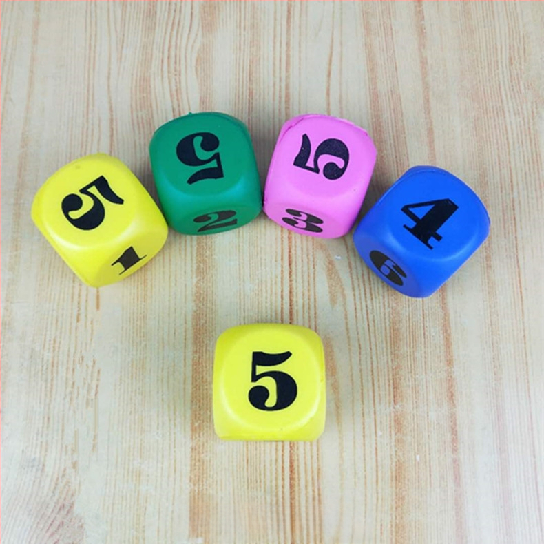 PU putų kubeliai, 6-pusių, minkštas švietėjiškas žaislas vaikams, pakuotė 600 vienetų