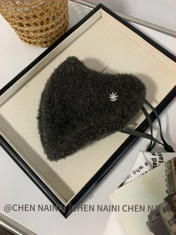 Siltā ziemas sejas maska ar ausu siksniņām, poliestera šķiedra, sievietēm, korejiešu stils