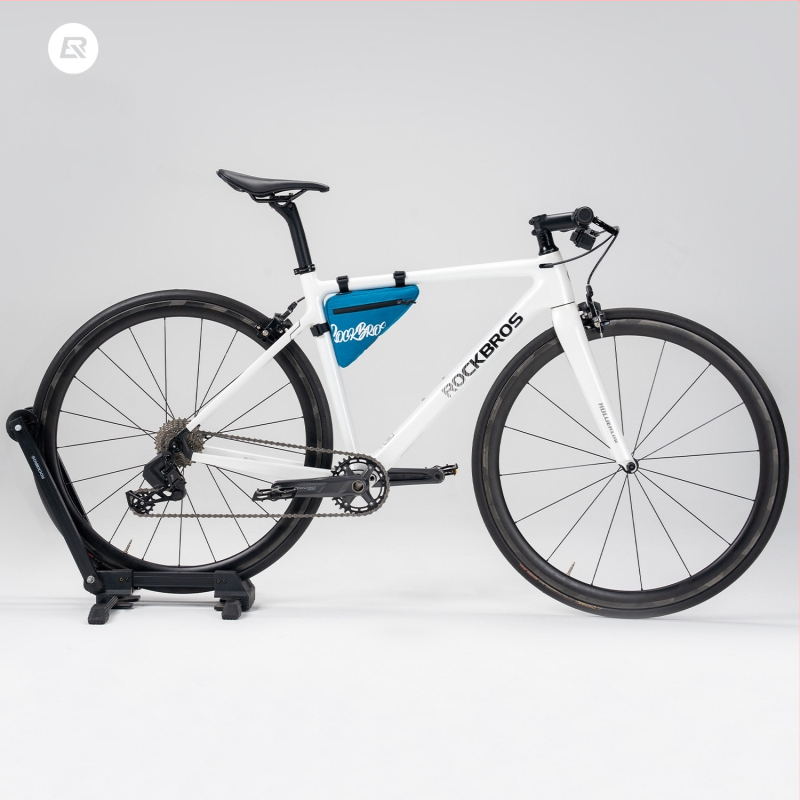 ROCKBROS Trokutna torba za gornji okvir bicikla s torbom za alate na prednjem okviru (poliesterska tkanina; zatvarač od cinkovog legura; kapacitet 1.4L/0.8L; model G001, 30180030)