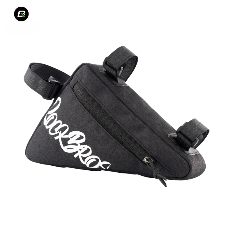 ROCKBROS Trokutna torba za gornji okvir bicikla s torbom za alate na prednjem okviru (poliesterska tkanina; zatvarač od cinkovog legura; kapacitet 1.4L/0.8L; model G001, 30180030)