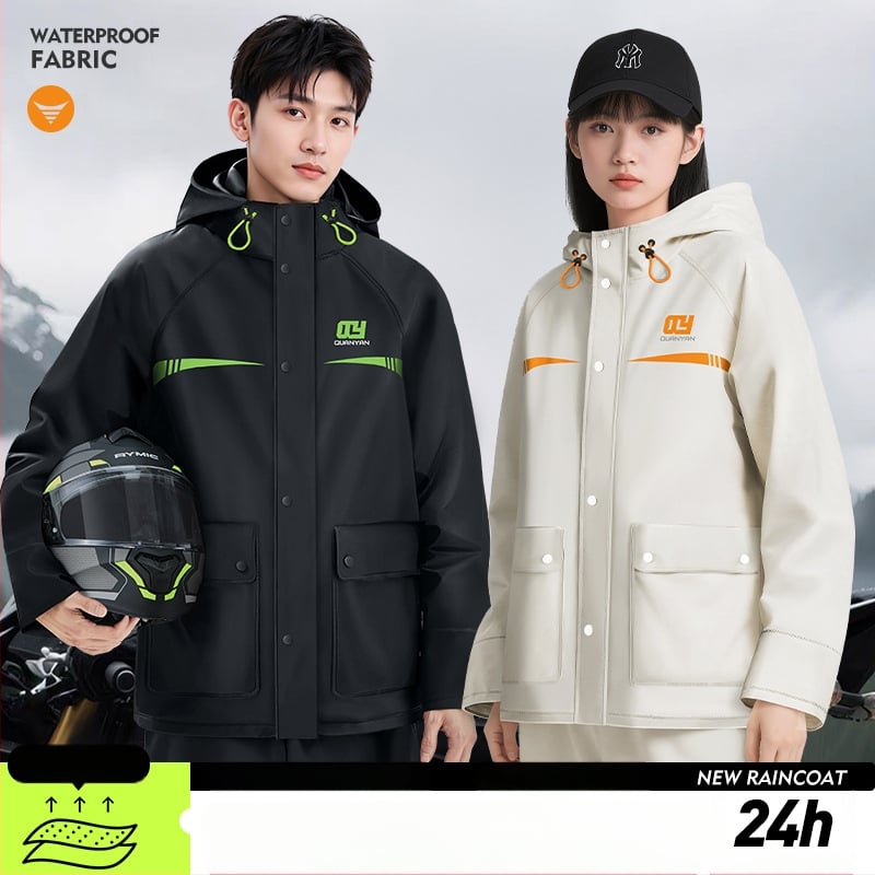 Suaugusiųjų lietaus komplektas — atskiras lietaus paltas, unisex viso kūno lietaus drabužiai elektroniniam dviračiui/motociklui, PVC audinys su vandeniui atspariu PVC klijų sluoksniu