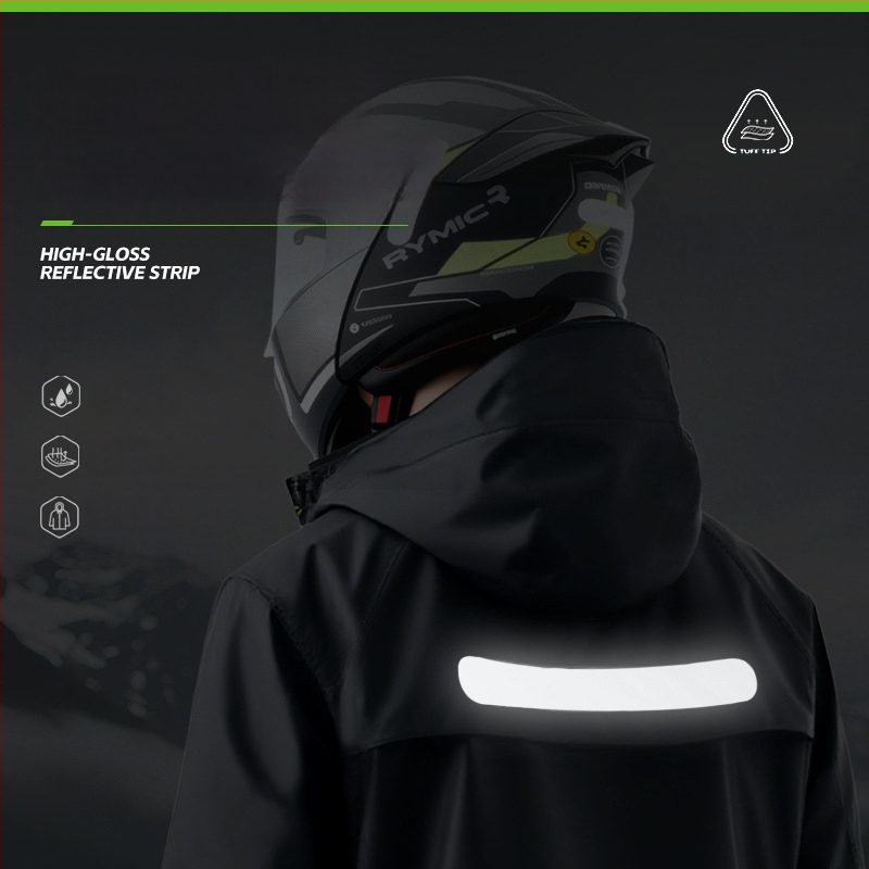 Suaugusiųjų lietaus komplektas — atskiras lietaus paltas, unisex viso kūno lietaus drabužiai elektroniniam dviračiui/motociklui, PVC audinys su vandeniui atspariu PVC klijų sluoksniu