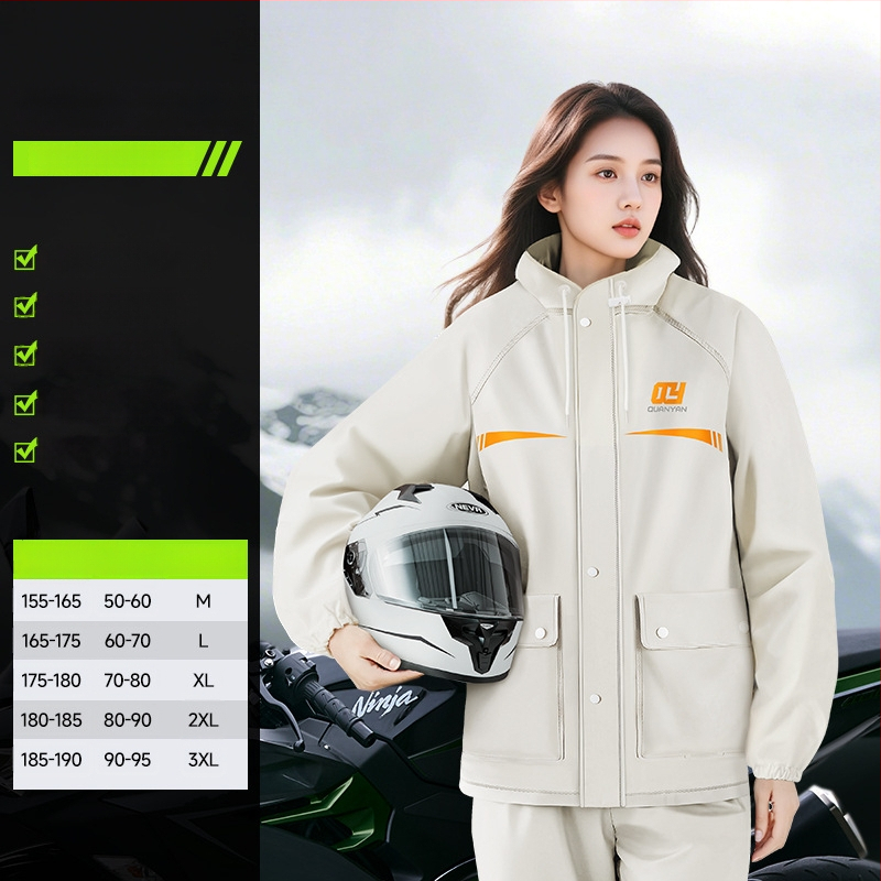 Suaugusiųjų lietaus komplektas — atskiras lietaus paltas, unisex viso kūno lietaus drabužiai elektroniniam dviračiui/motociklui, PVC audinys su vandeniui atspariu PVC klijų sluoksniu