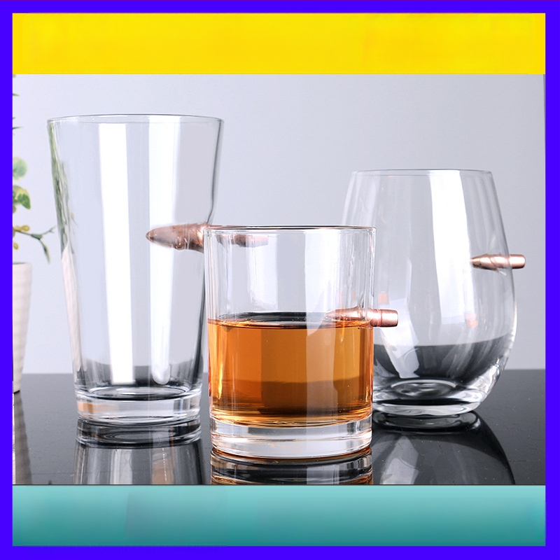 Stiklinė alaus taurelė kulkos formos su logotipu, talpa 401–500 ml, paprastas stilius