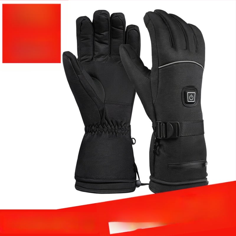 Skijaške rukavice s grijanjem na litijsku bateriju, grijanje cijele šake i prstiju, vodootporna podstava od najlona i pamuka, za odrasle, unisex