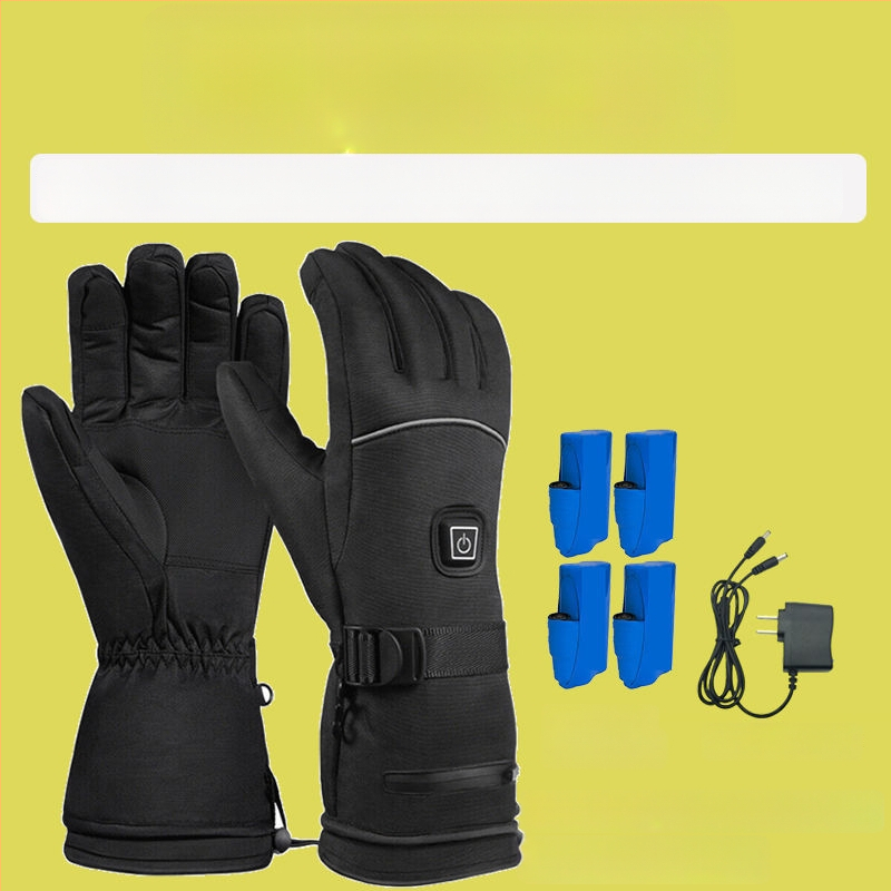 Skijaške rukavice s grijanjem na litijsku bateriju, grijanje cijele šake i prstiju, vodootporna podstava od najlona i pamuka, za odrasle, unisex