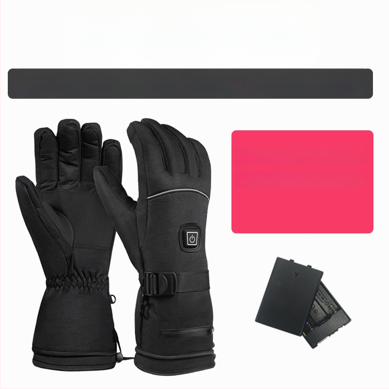 Skijaške rukavice s grijanjem na litijsku bateriju, grijanje cijele šake i prstiju, vodootporna podstava od najlona i pamuka, za odrasle, unisex