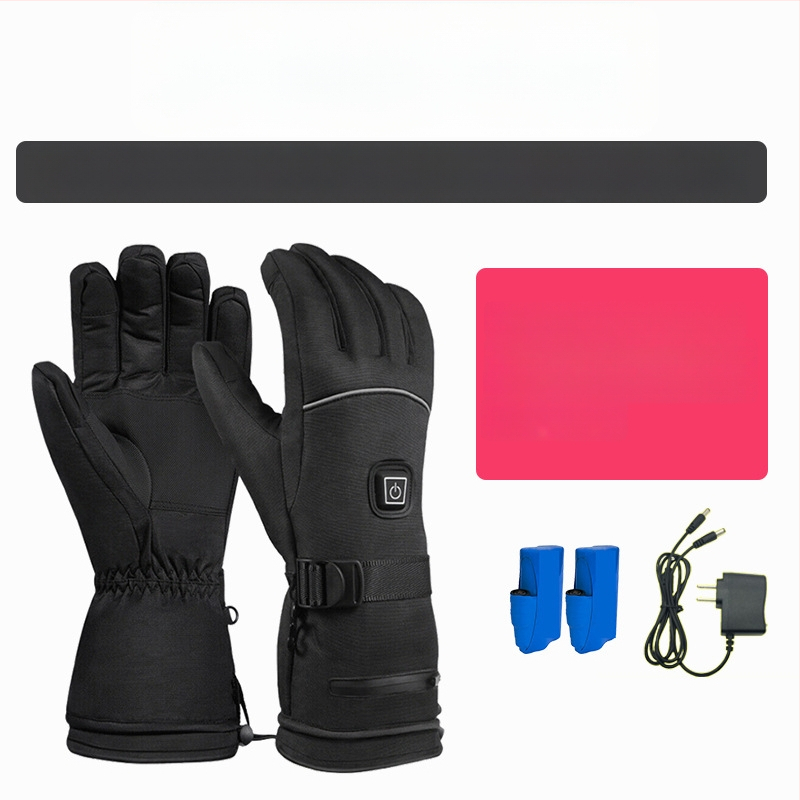 Skijaške rukavice s grijanjem na litijsku bateriju, grijanje cijele šake i prstiju, vodootporna podstava od najlona i pamuka, za odrasle, unisex