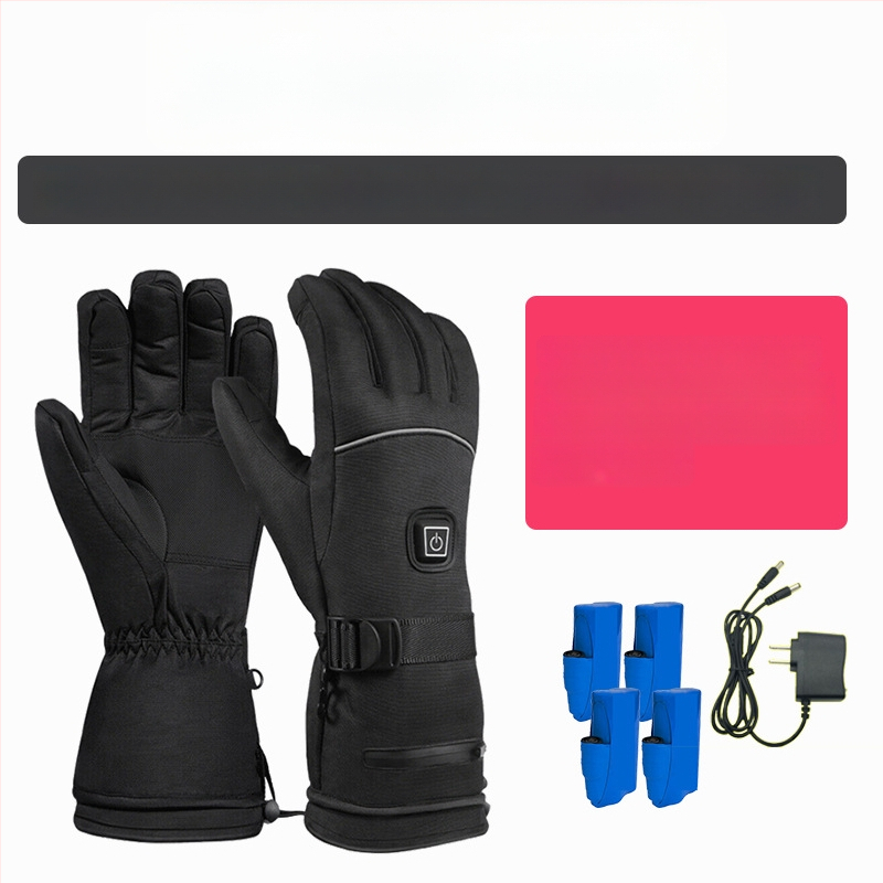Skijaške rukavice s grijanjem na litijsku bateriju, grijanje cijele šake i prstiju, vodootporna podstava od najlona i pamuka, za odrasle, unisex
