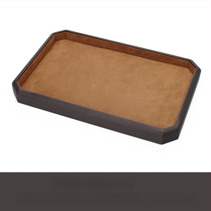 Aštuonkampis PU odos juvelyrinių dėklas, vieno sluoksnio demonstravimo dėklas, siuvimo apdaila, aukštos kokybės stilius